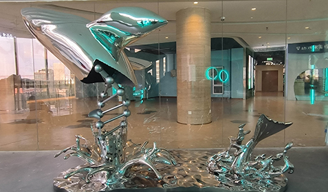 鯨魚雕塑-玻璃鋼噴鍍